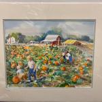 E - 432 Original Watercolor “Pumpkin Patch” by Jean Ranney Smith