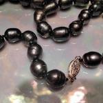 17" Baroque Peacock Tahitian 8-9mm Graduated Pearl Necklace 14k Clasp