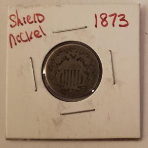 Photo of Old 1873 Shield Nickel Post Civil War Coin Free Shipping Bid or Buy Now