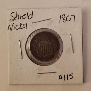 Photo of Description Old 1867 Shield Nickel Post Civil War Coin Free Shipping Bid or Buy 