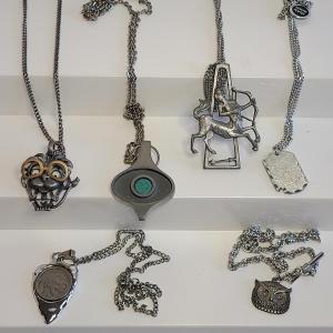 Photo of Lot J9: Vintage Pewter/Silver Tone Jewelry: MCM "Troels" Denmark Pendant, Cathed