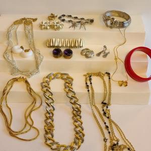 Photo of Lot J11: Vintage Jewelry: Viro Enamel Bracelet, Sterling Bird Earrings and More