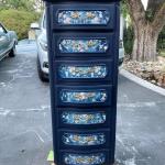 Vintage painted 4ft jewelry cabinet