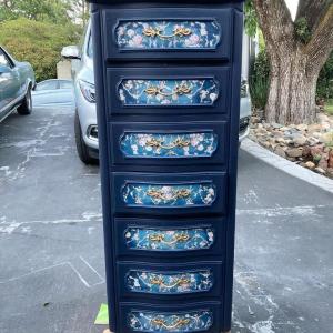 Photo of Vintage painted 4ft jewelry cabinet