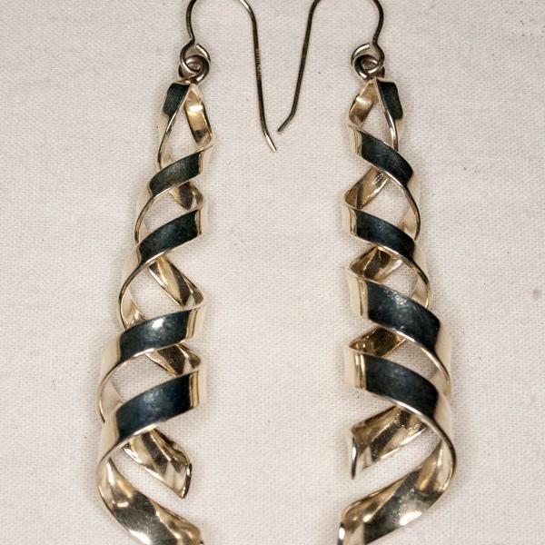 Photo of SS 3" double spiral earrings
