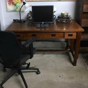 Photo of Mission Style Desk and Office Chair