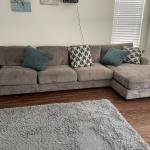 Sectional Couch. Gray with Ottoman