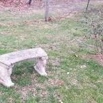 Small vintage concrete park garden bench
