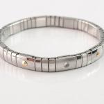 Stainless Steel bracelet with 14kt beads