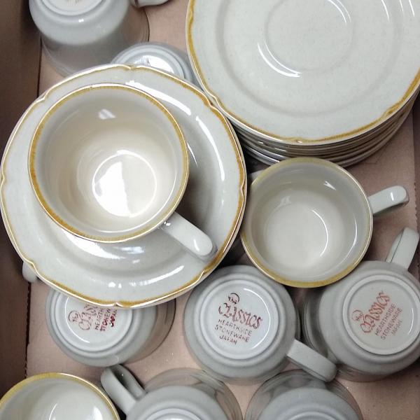 Photo of Stoneware set of mugs and saucers