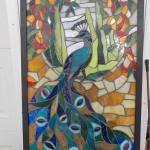 Stunning Stain glass Peacock 26 x 36.