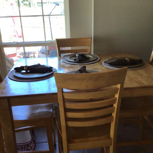 Photo of Oak Wood Dinette/Kitchen Set With 3 Extra Matching Chair..