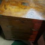 Campaign wood chest/ drawer with brass accents