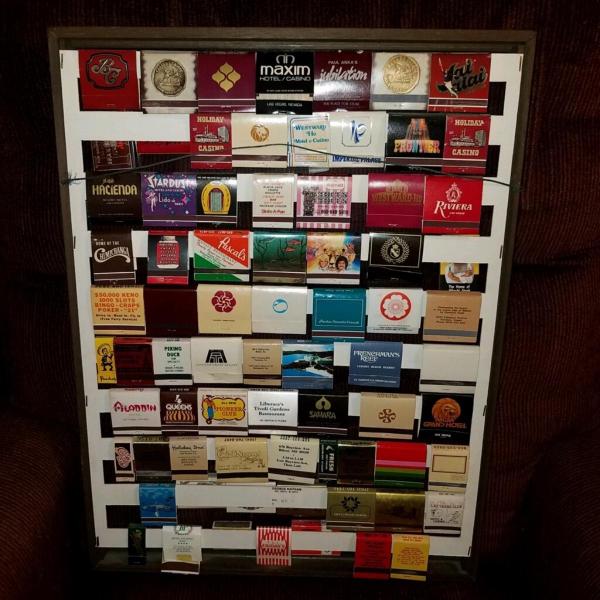 Photo of Framed collection of matchbooks, lot A