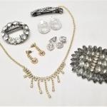 Lot #6  Lot of Vintage Rhinestone Jewelry - 7 pieces