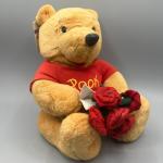The Disney Store Winnie the Pooh with Roses Soft Plushie