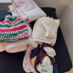 Crocheted hats and scarves