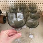 smokey glass set of 11 drinking glasses