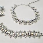 Lot #8  Great Coro Vintage Parure - necklace, bracelet, clip earrings - signed