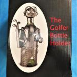 NEW The Golfer Bottle Holder Bretts Metal Golf Container for your wine water