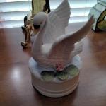 Vintage Arnart Swan Ceramic Music Box