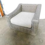 Restoration Hardware Composite Oversize Wicker Patio or Deck Chair with Cushion 
