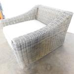Restoration Hardware Composite Oversize Wicker Patio or Deck Chair with Cushion 