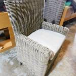 Set of Two Restoration Hardware Composite Wicker Patio or Deck Chairs with Cushi