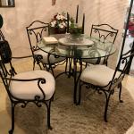 5-Piece Dining Room Set  (Glass|Metal|Upholstery}