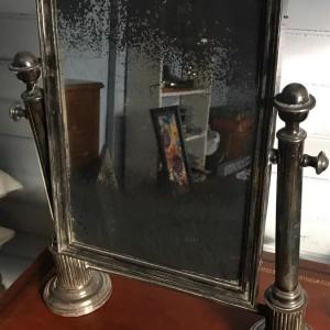 Photo of Antique Silver plated Pedestal Mirror