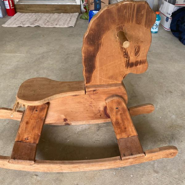 Photo of 1970s Vintage Wooden Rocking Horse 