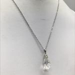 Sterling Silver Chain With Iridescent Glass Necklace