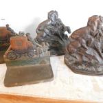 Antique Cast iron Wild West Western Stagecoach Horses Bookends