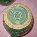 Lot 129 McCoy Green Pottery Beer  Pitcher + 2 Mugs
