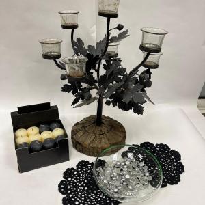 Photo of Rustic Black Metal Candelabra Decor Candle Lot