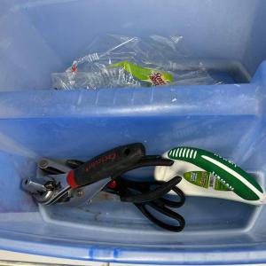 Photo of Plastic Mop Bucket with Cleaning Supplies