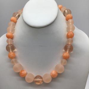 Photo of Vintage Peach Beaded Necklace