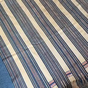 Photo of Vintage Fringed Woven Textile Red ,White & Blue
