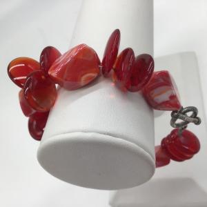 Photo of Red Stone  and Glass Bracelet
