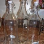 3 Glass bottles with wing top (33 oz)