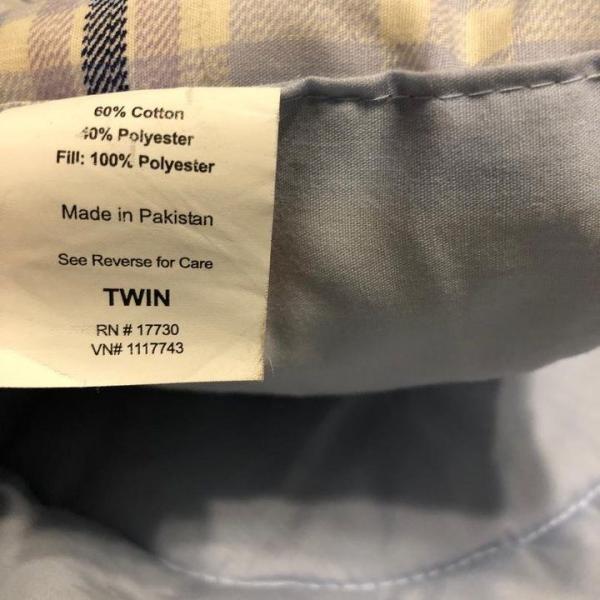Photo of Blue/Brown Plaid Reversible Comforter
