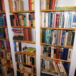 Entire Wall Of Books On Bookshelf