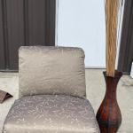 D34-Accent Chair and Vase with reeds