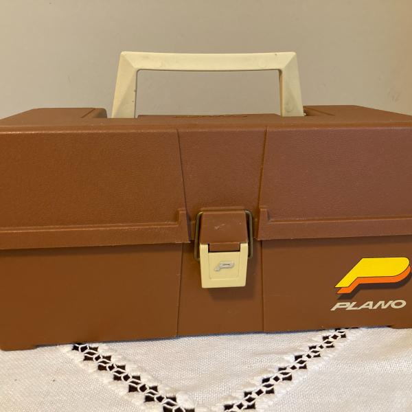 Photo of Plano 2 tier fold out tackle box brown