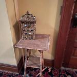 Small Entry Bedside Rattan Table Hickory Log