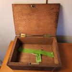 Vintage Small Wooden Box with Lock & Key