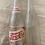 2 Vintage Pepsi Embossed  Cola Bottles