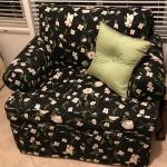 Armchair (Black with Flowers)