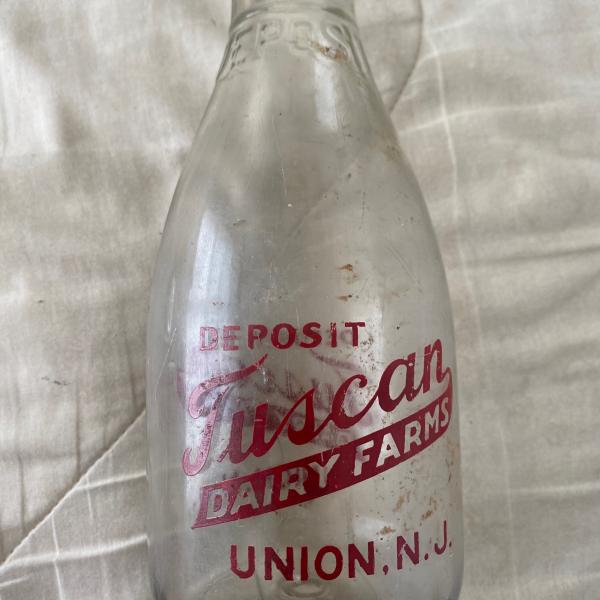 Photo of Vintage Milk Bottle. Tuscan Dairy Farm. Union NJ