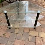 Like-New, Two-Tier, Glass and Metal TV Table
